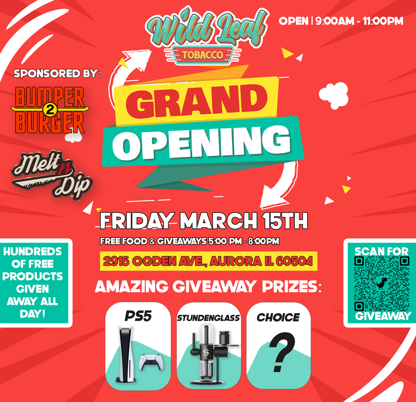 Grand Opening | Wild Leaf Tobacco | 2916 Ogden Ave. Aurora