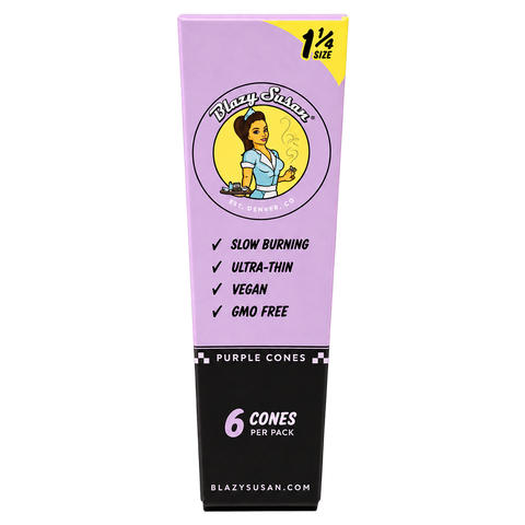 Blazy Susan Purple 1 1/4 Pre-Rolled Cones (6 Count)