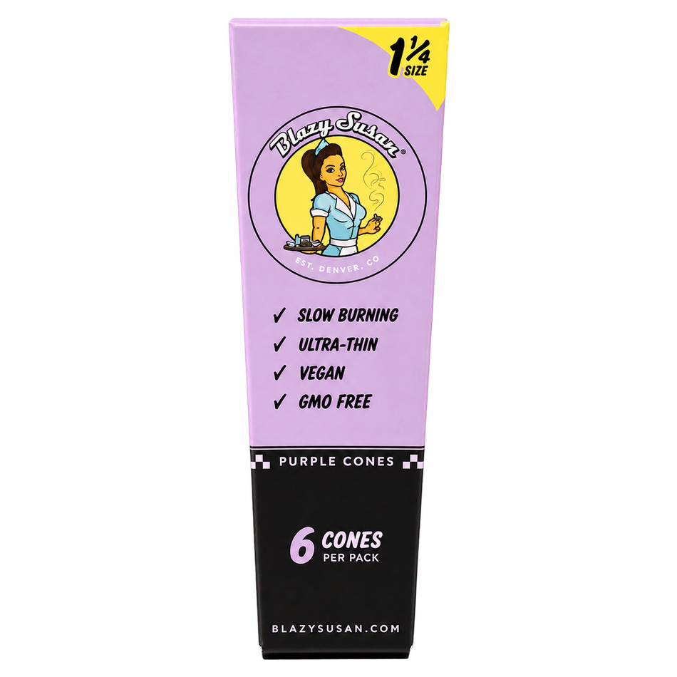 Blazy Susan Purple 1 1/4 Pre-Rolled Cones (6 Count)