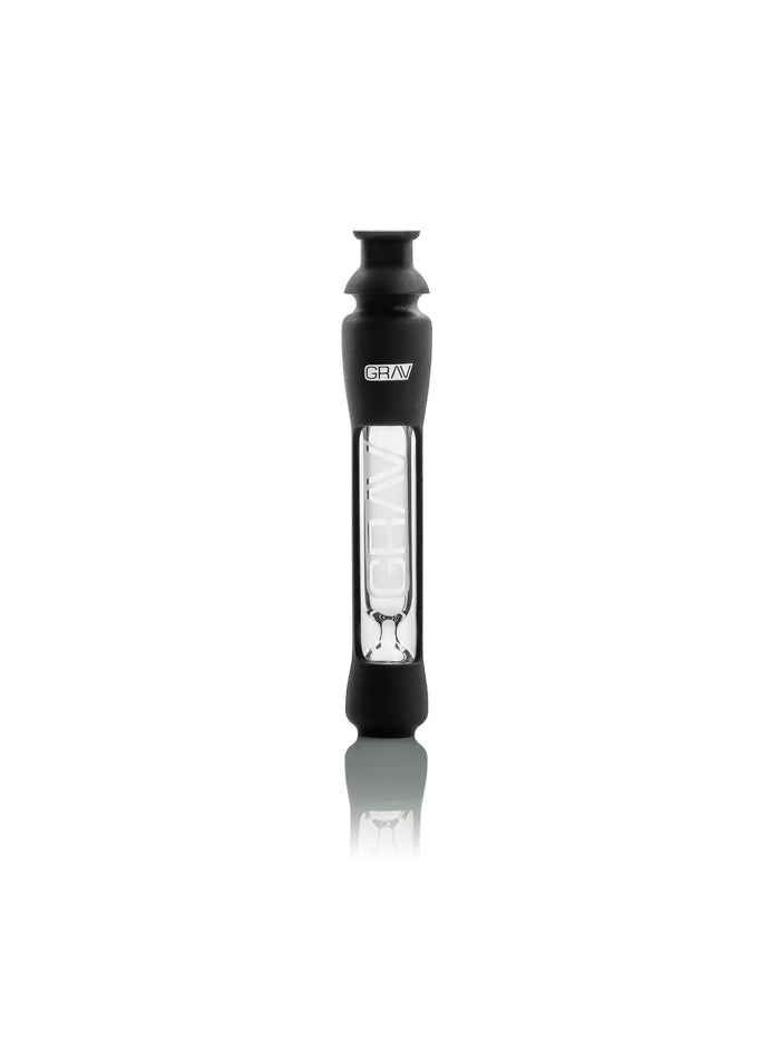 GRAV 12mm Black Glass Chillum with Silicone
