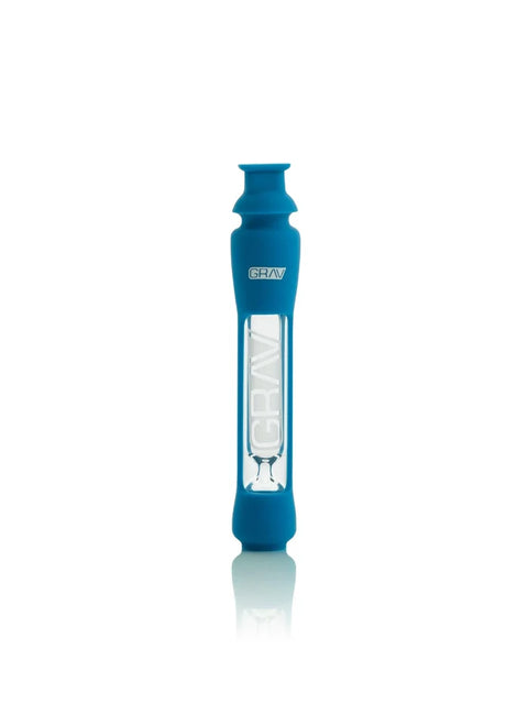 GRAV 12mm Blue Glass Chillum with Silicone