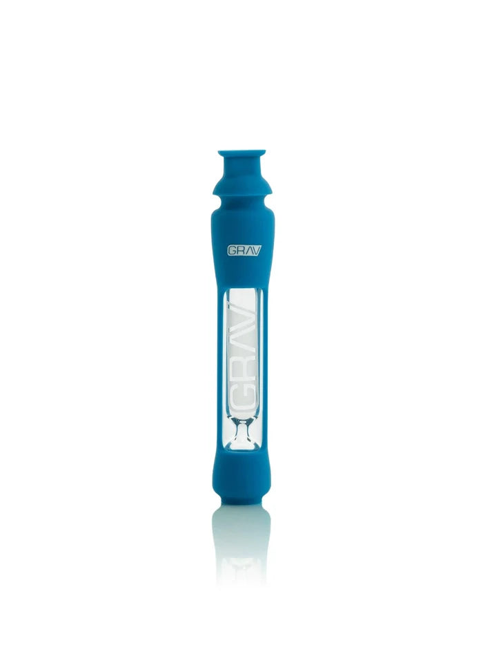 GRAV 12mm Blue Glass Chillum with Silicone