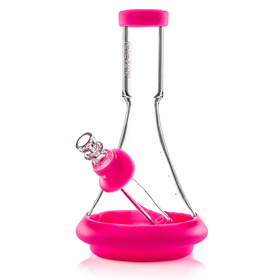 GRAV Deco Silicone Beaker Bong – Toxic Pink