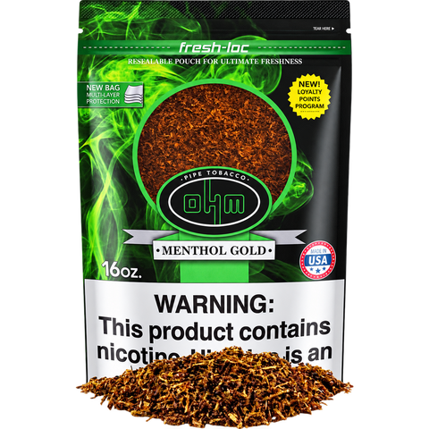 OHM Menthol Gold Pipe Tobacco 1lb
