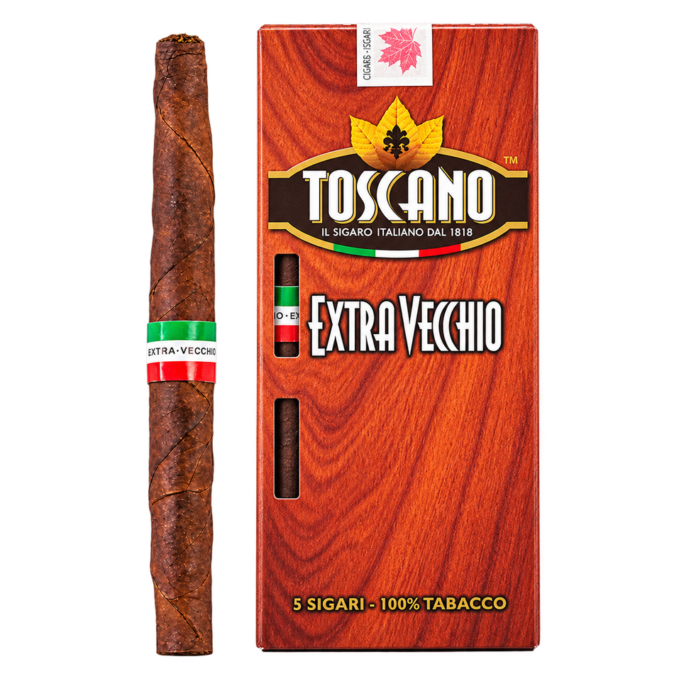 Toscano Extra Vecchio 6.25x36 Kentucky Fire-Cured Cheroot Cigars (5 Count Box)