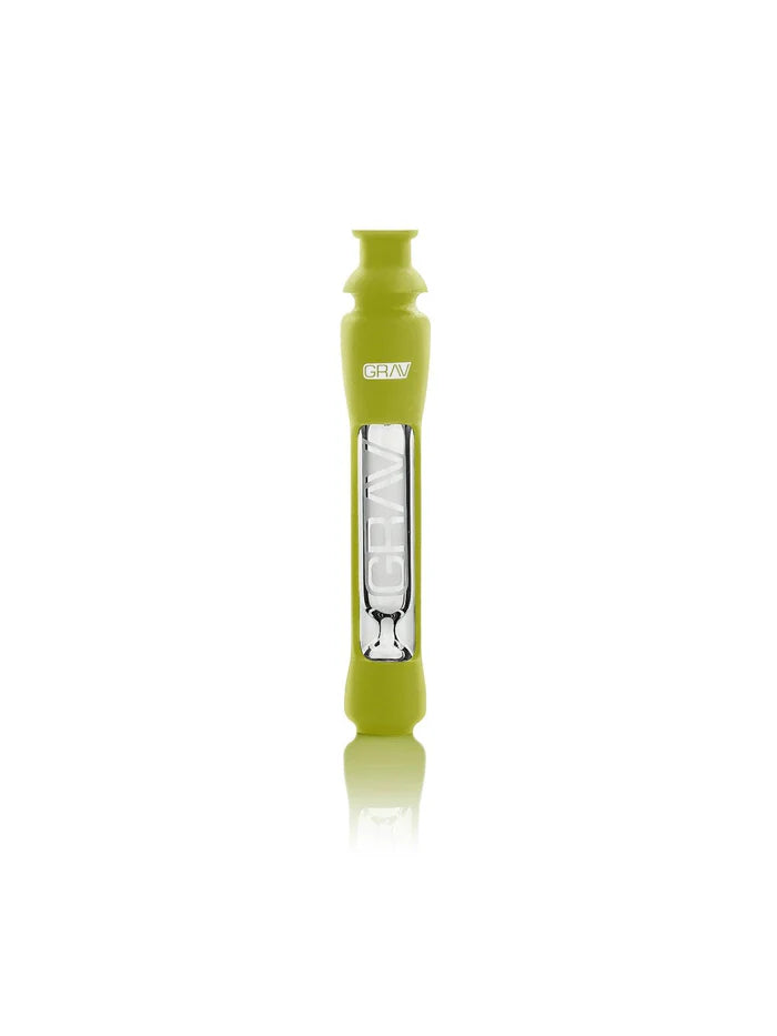 GRAV 12mm Green Glass Chillum with Silicone