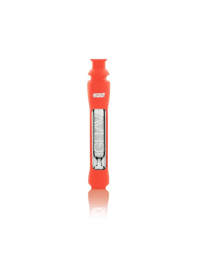 GRAV 12mm Orange Glass Chillum with Silicone
