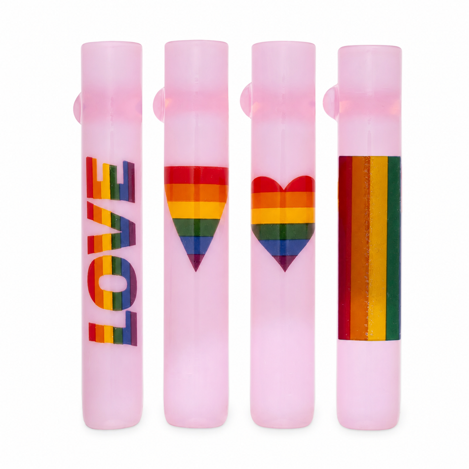 Jelly Fish Glass | Rainbow Single-Hole Marble Chillum