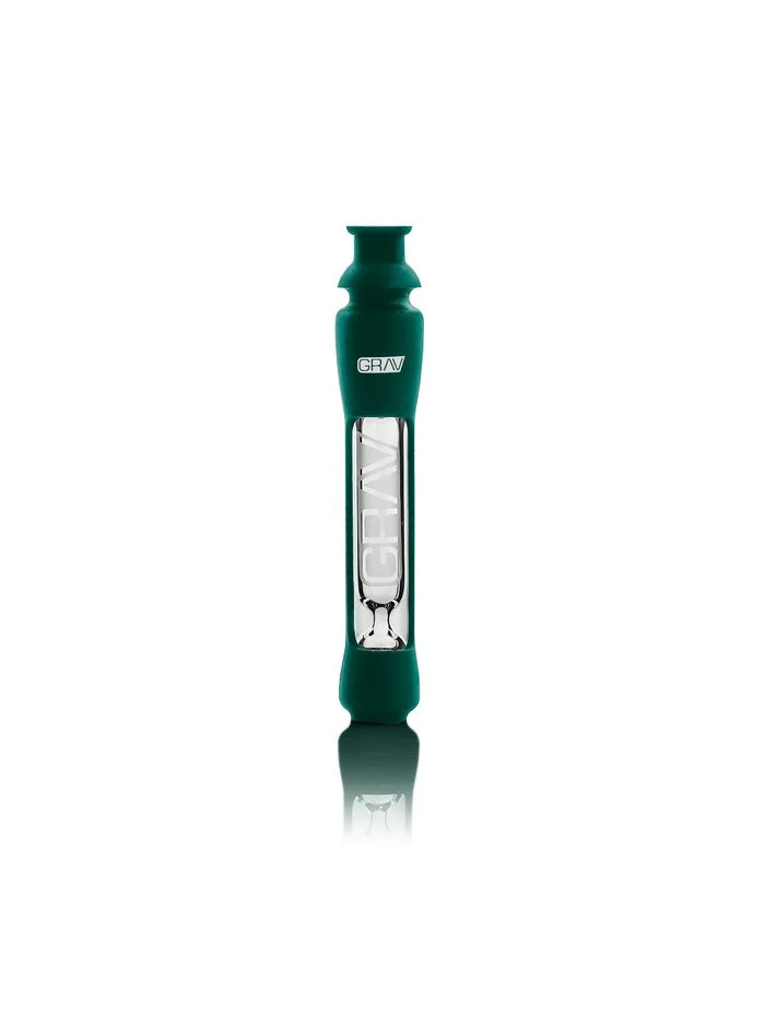 GRAV 12mm Teal Glass Chillum with Silicone