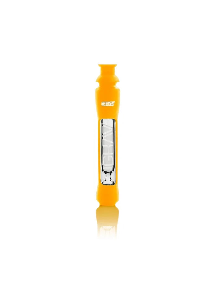 GRAV 12mm Yellow Glass Chillum with Silicone