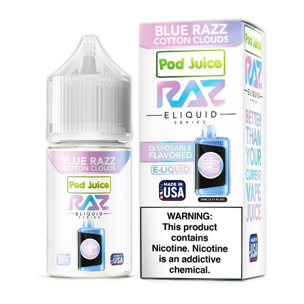 Pod Juice X RAZ Salts | Blue Raz Cotton Clouds