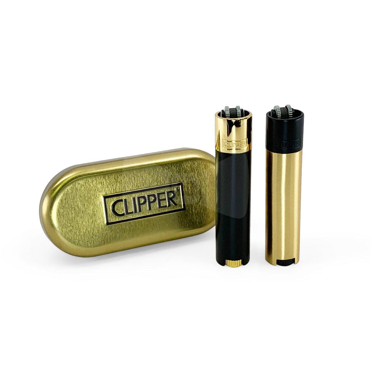 Clipper | Fancy Lighter | Black & Gold - Wild Leaf