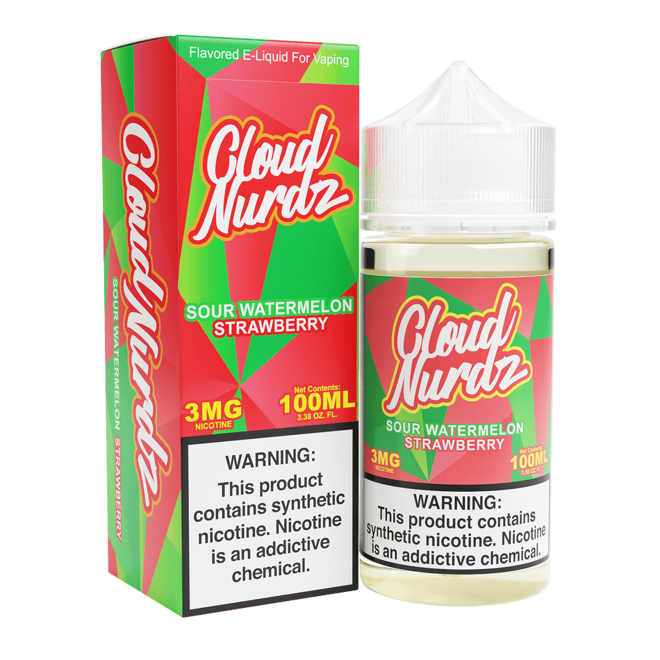 Cloud Nurdz Vape Juice | Sour Watermelon Strawberry - Wild Leaf