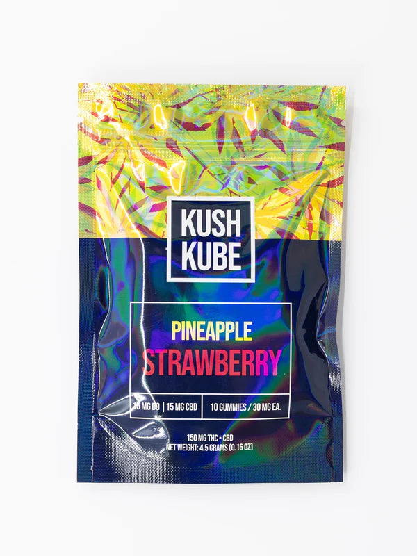 Kush Kubes | D9 Gummies | Pineapple Strawberry - Wild Leaf