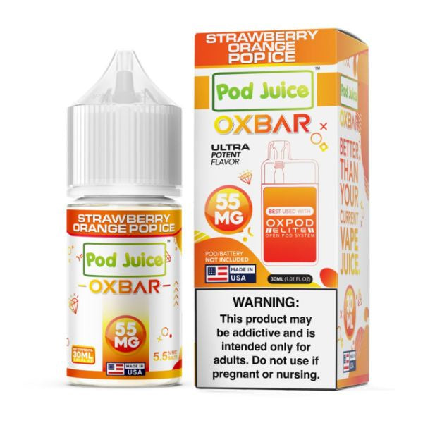 Pod Juice X Oxbar Salts | Strawberry Orange Pop Ice