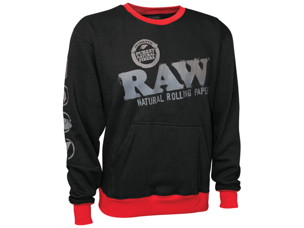 RAW | Crewneck | XS | Black-Red - Wild Leaf