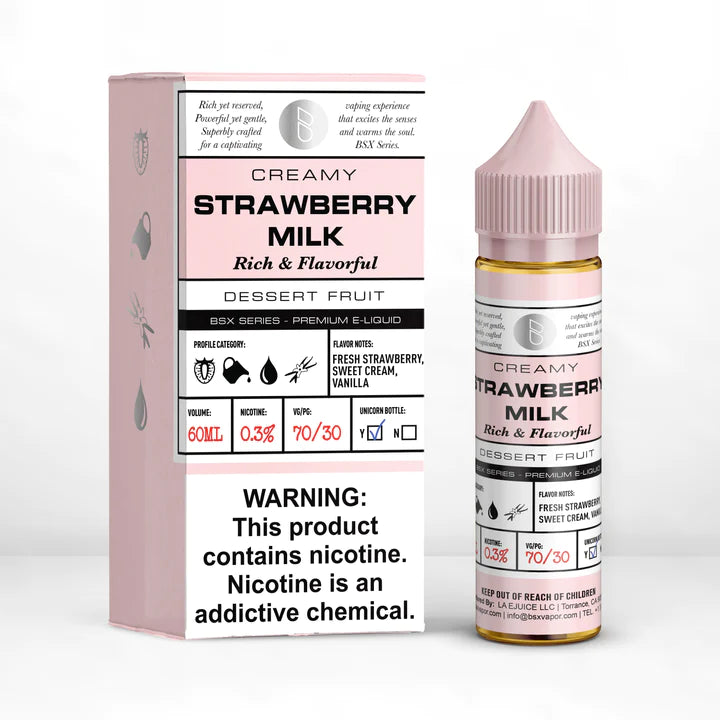 Glas Basix Vape Juice | Strawberry Milk