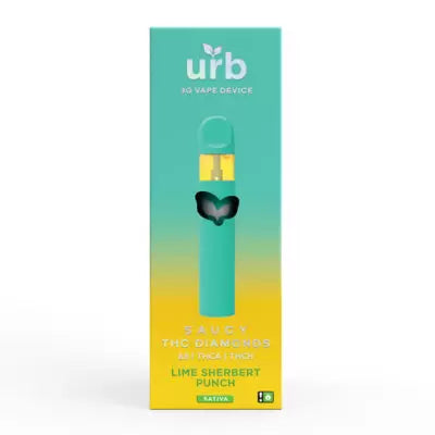 Urb | Saucy Diamonds 3g Disposable | Lime Sherbet Punch - Wild Leaf