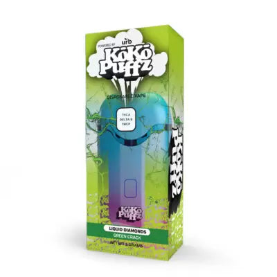 Urb X Koko Puffz | Liquid Diamonds 3g Disposable | Green Crack - Wild Leaf